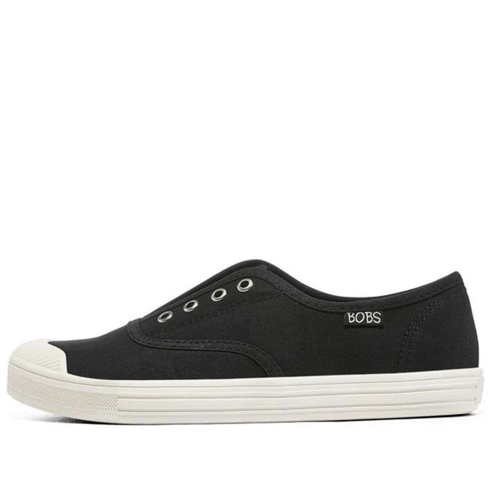 Skechers Bobs B Cool Low-Top Slip-On Shoes Black/White 113826-BLK 8.5 WMNS
